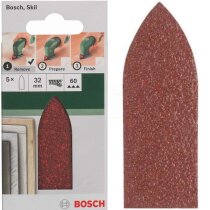 Bosch Schleifblatt 5 Stück, 32 mm, Körnung 60  für Deltaschleifer verschiedene Materialien,