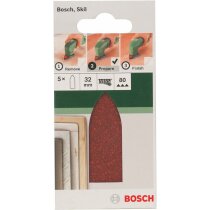 Bosch Schleifblatt 5 Stück, 32 mm, Körnung 80  für Deltaschleifer verschiedene Materialien,