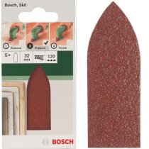 Bosch Schleifblatt 5 Stück, 32 mm, Körnung 120 für Deltaschleifer verschiedene Materialien