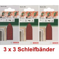 Bosch 3 x Schleifblatt 5 Stück, 32 mm, Körnung  60 / 80 / 120 für Deltaschleifer