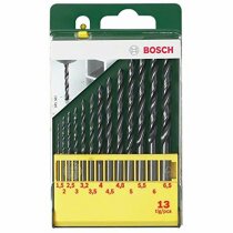 Bosch 13tlg.Metallbohrer-Set HSS-R rollgewalzt 1,5-6,5 mm...