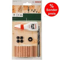 Bosch 32-tlg. Holzdübel Set 8 x 40 mm, Bohrer...