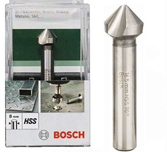 Bosch Kegelsenker HSS Ø 12,4 mm, 3-Schneiden für Metall