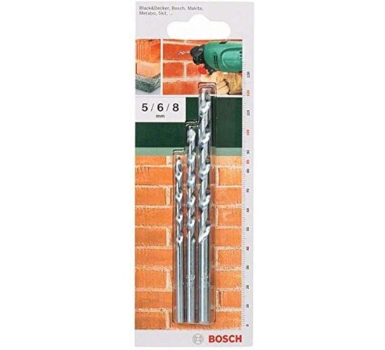 Bosch 3tlg. Steinbohrer-Set  5 / 6 / 8 mm