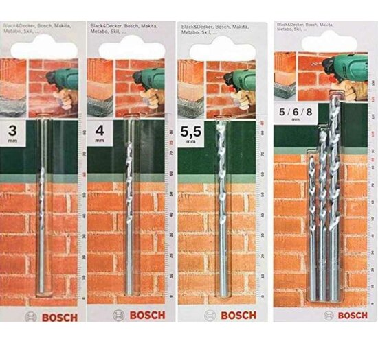 Bosch 6 tlg. Steinbohrer-Set  3/ $ / 5 / 5,5 / 6 / 8 mm