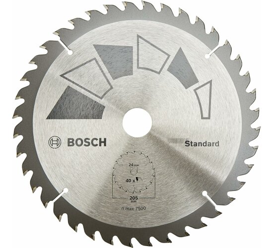 BOSCH HM Kreissägeblatt 205mm x 24/18/16 mm x 40 Zähne