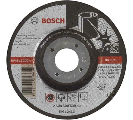 Bosch Schruppscheibe AS 30 S INOX BF, Ø 115 mm, 6.0 mm gekröpft Expert for Metal