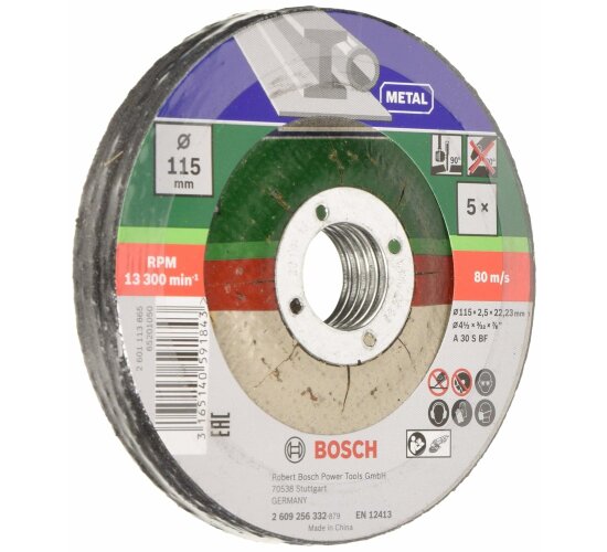 5 x Bosch Trennscheibe  A 30 S BF 115 mm 2,5 mm gekröpft  for Metal