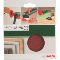 Bosch Schleifblätter  10 Stück, Ø 115 mm, Körnung 60/120/180 Winkelschleifer Bohrmaschine