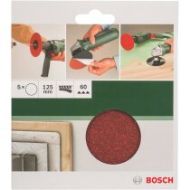Bosch Schleifblätter  5 Stück, Ø 125 mm, Körnung 60 Winkelschleifer Bohrmaschine