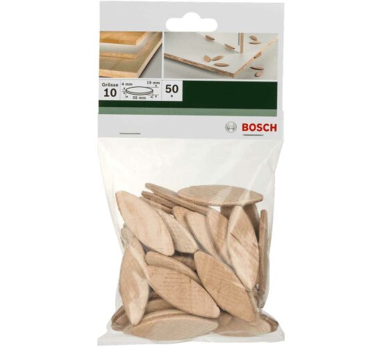 Bosch  Flachdübel 55 mm 4 mm 50 Stk  Größe 10