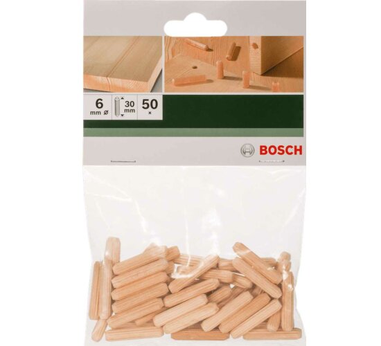 Bosch 50 x Holzdübel 6 x 30 mm