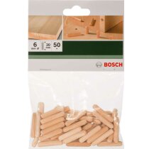 Bosch 50 x Holzdübel 6 x 30 mm