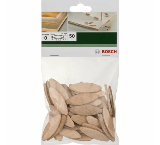 Bosch  Flachdübel 45 mm 4 mm 50 Stk  Größe 0