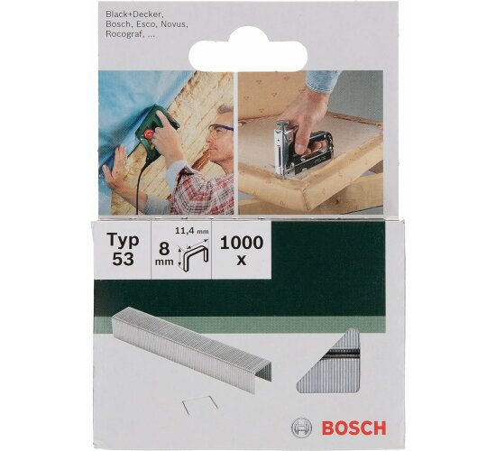 Bosch  KlammernTyp 53 - 11,4 x 0,74 x 8,0 mm 1000 Stk. 2609255820