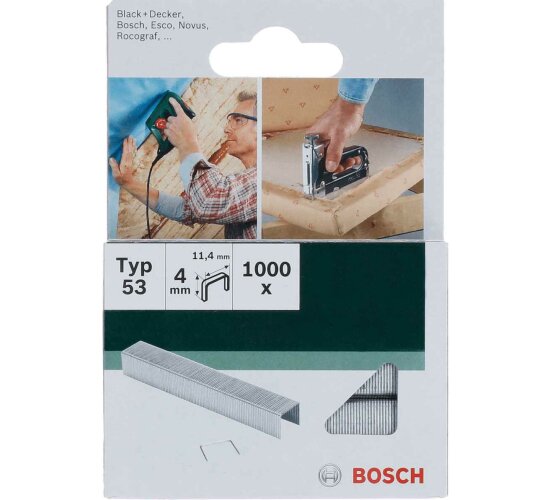 Bosch  KlammernTyp 53 - 11,4 x 0,74 x 4 mm 1000 Stk. 2609255857