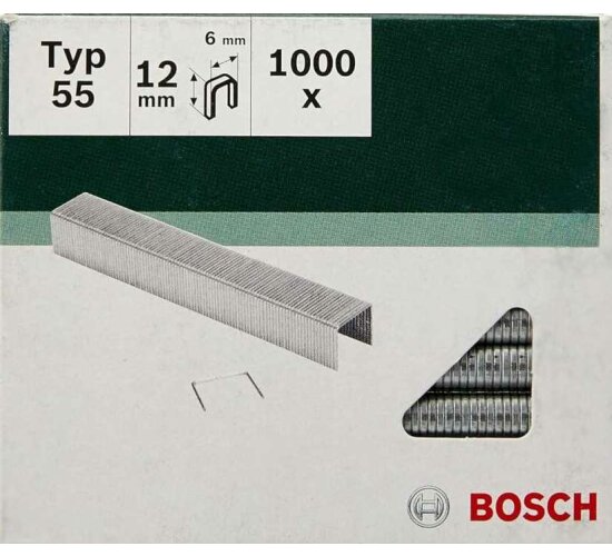 Bosch  Klammern Typ 55 - 6 x 1.08 x 12 mm 1000 Stk.2609255825