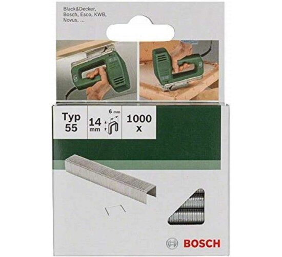 Bosch  KlammernTyp 55 - 6 x 1.08 x 14 mm 1000 Stk.2609255826