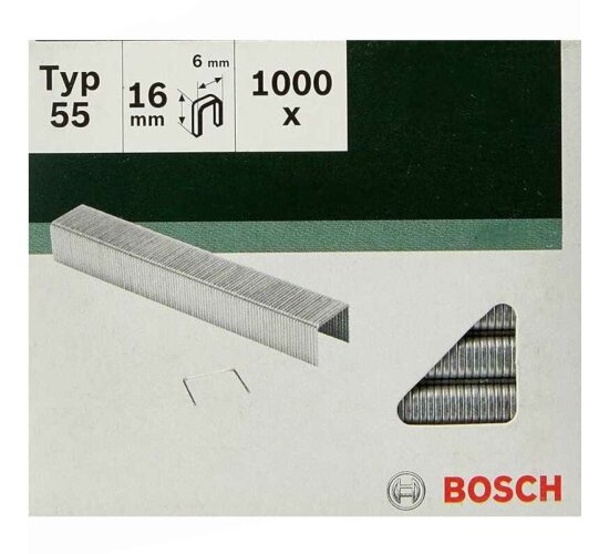 Bosch  Klammern Typ 55 - 6 x 1.08 x 16 mm 1000 Stk.2609255827