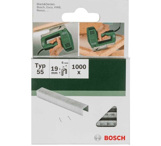 Bosch  KlammernTyp 55 - 6 x 1.08 x 19 mm 1000 Stk.2609255828